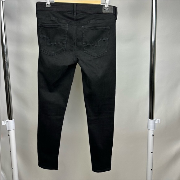 American Eagle Outfitters Black Super Super Stretch Skinny‎ Jeans Sz 8 Short - Picture 2 of 9
